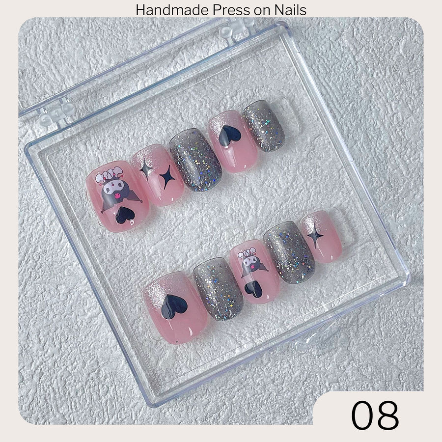 08 Handmade Press on Nails 10pcs