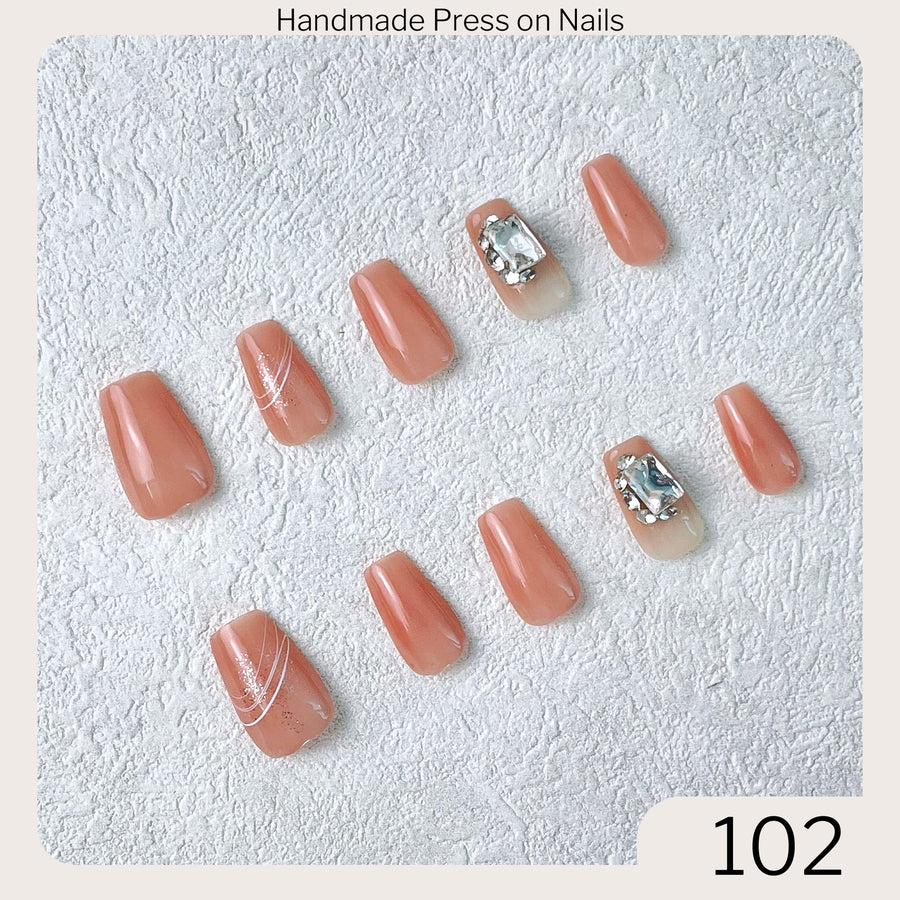 102 Handmade Press on Nails 10pcs