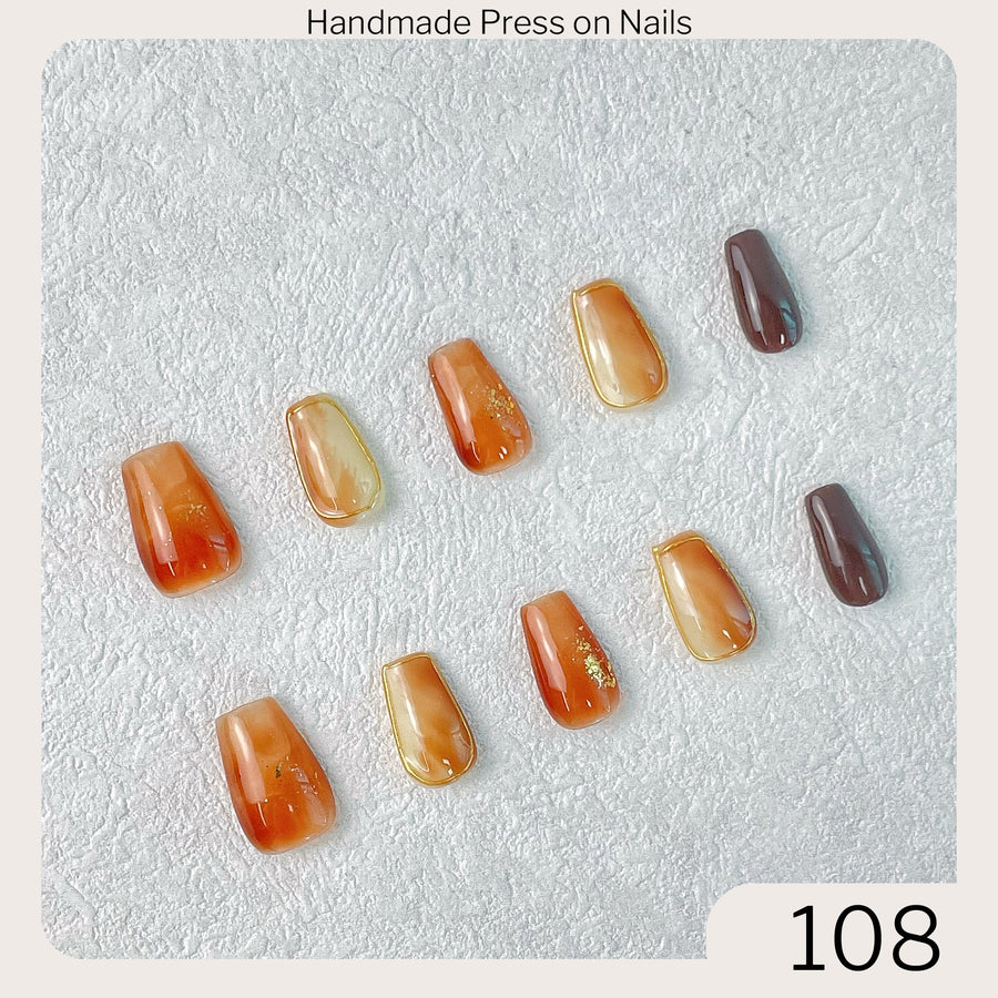 108 Handmade Press on Nails 10pcs