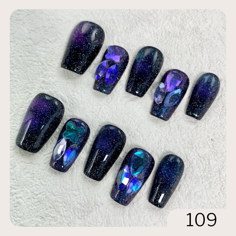 109 Handmade Press on Nails 10pcs