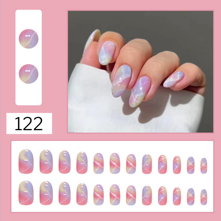 [122]24Pcs Press on Nails & Tool Kit