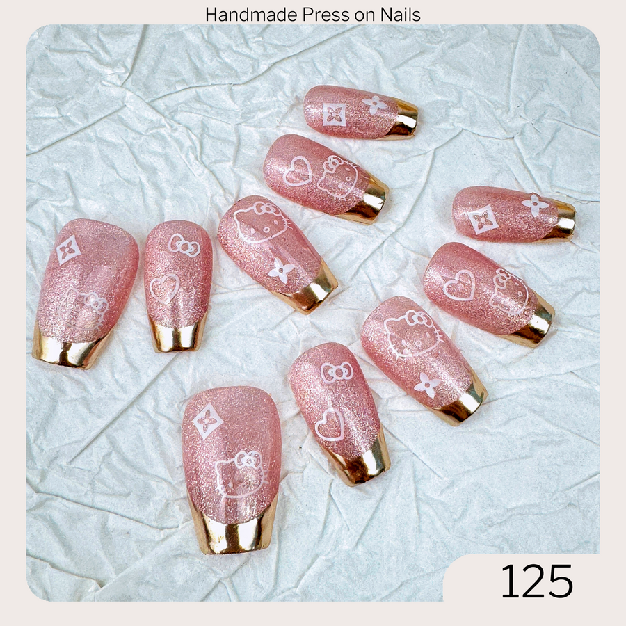 125 Handmade Press on Nails 10pcs