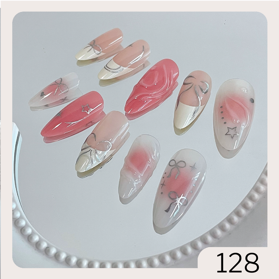 [128]24Pcs Press on Nails & Tool Kit