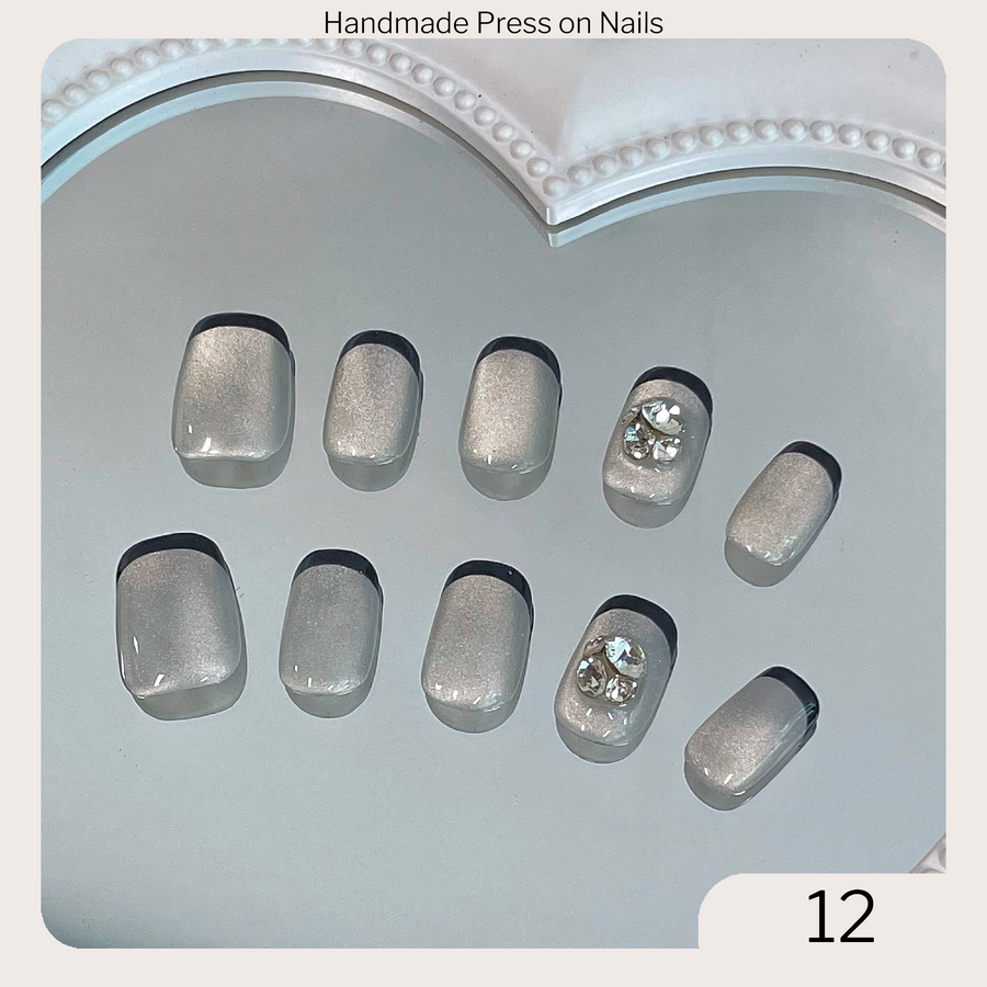 12 Handmade Press on Nails 10pcs