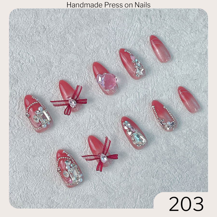 203 Handmade Press on Nails 10pcs