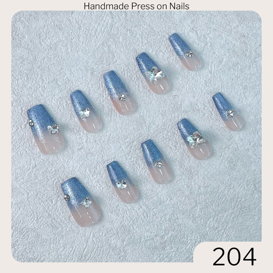 204 Handmade Press on Nails 10pcs