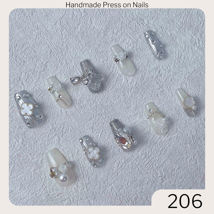 206 Handmade Press on Nails 10pcs