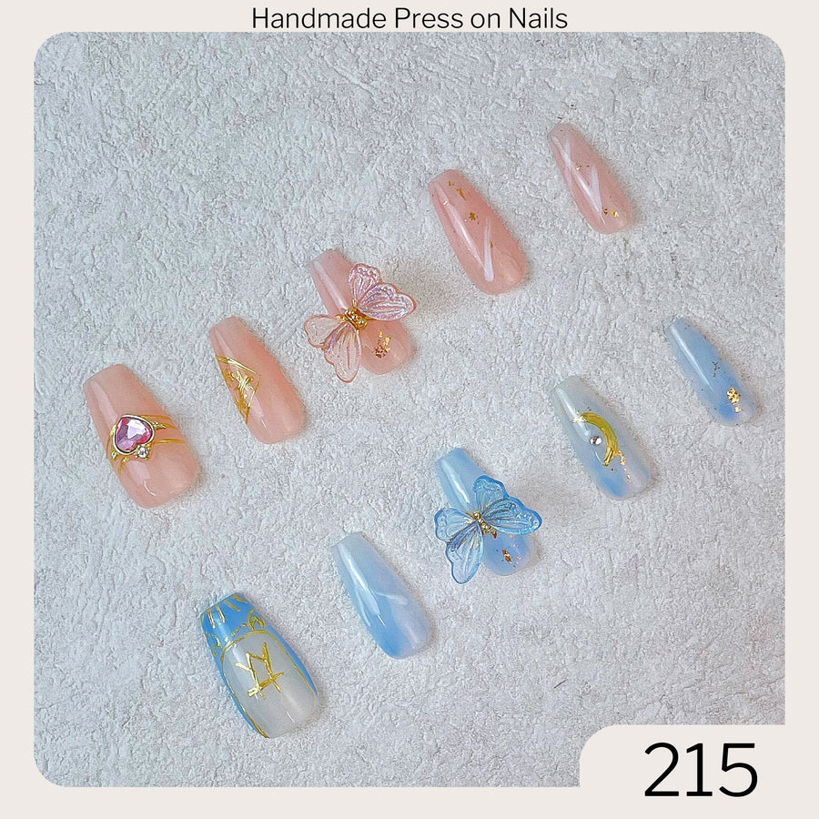 215 Handmade Press on Nails 10pcs