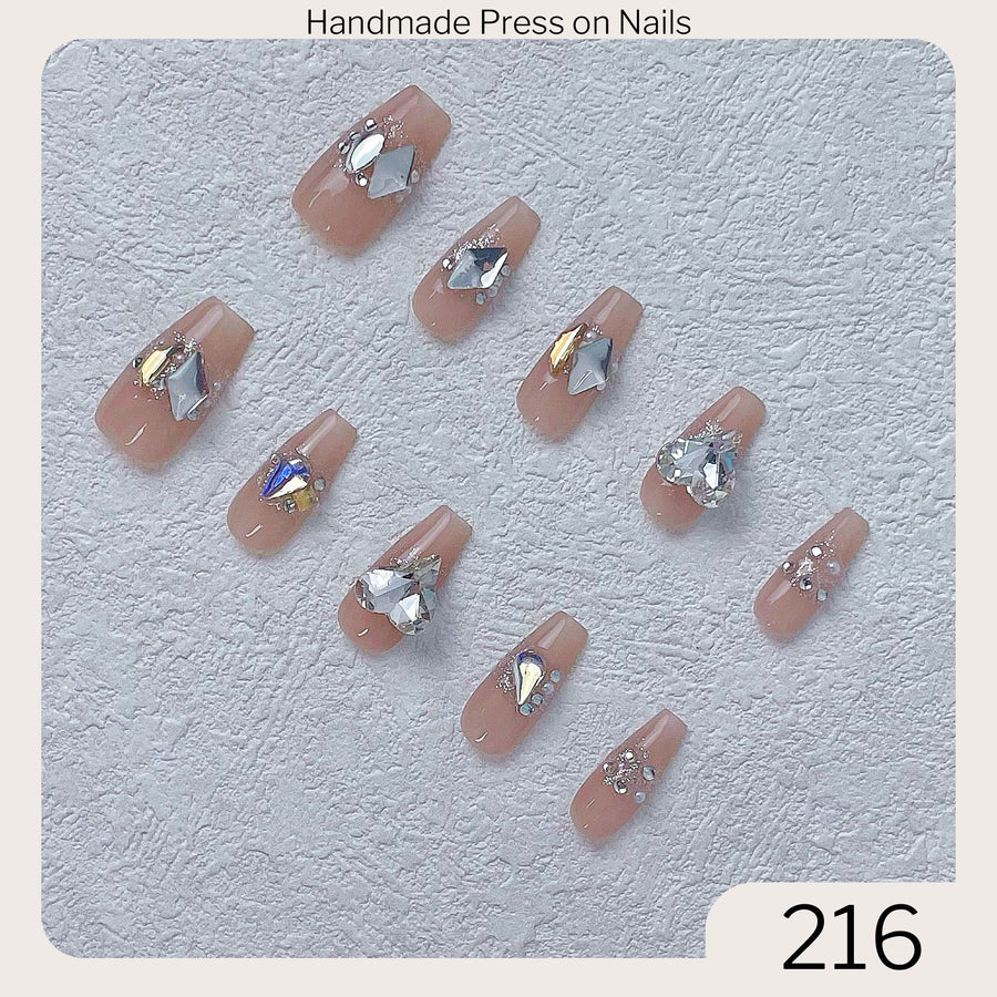 216 Handmade Press on Nails 10pcs