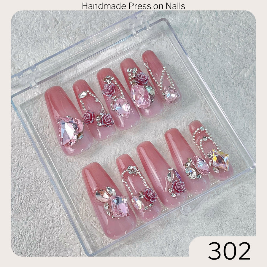 302 Handmade Press on Nails 10pcs