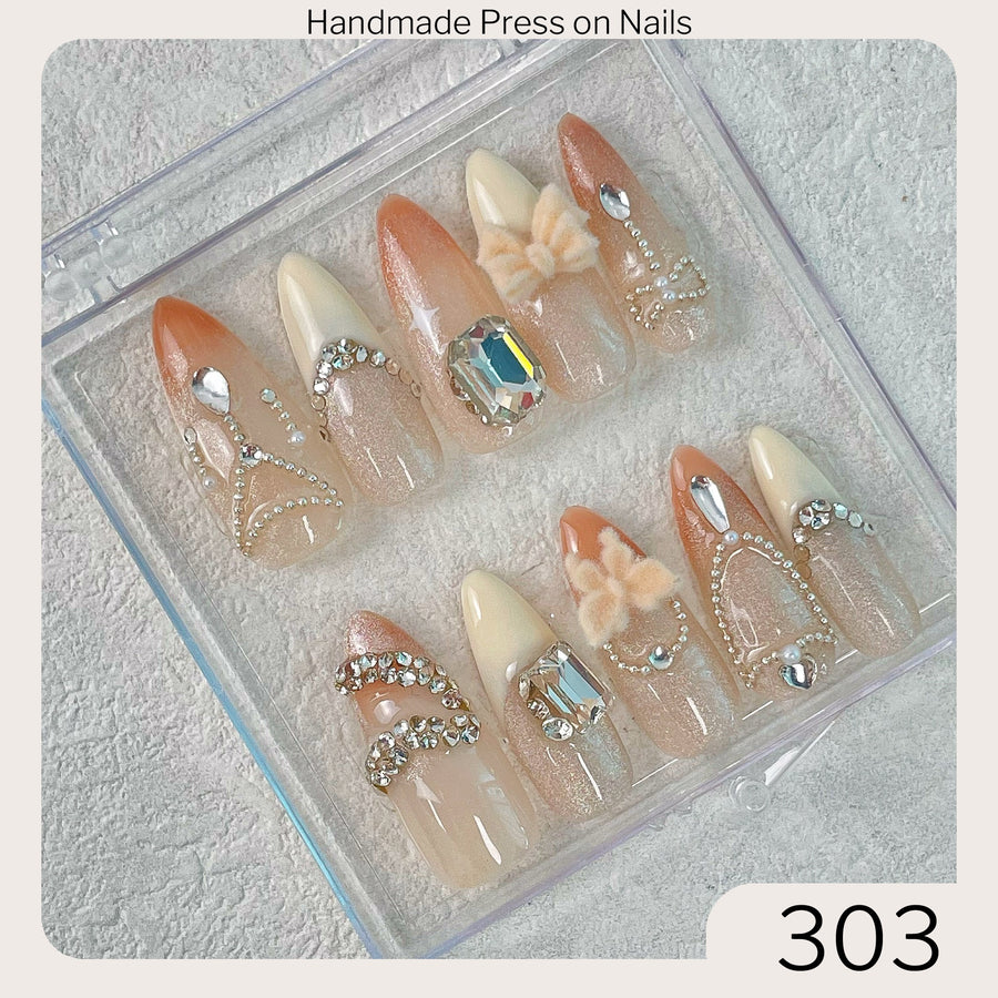 303 Handmade Press on Nails 10pcs