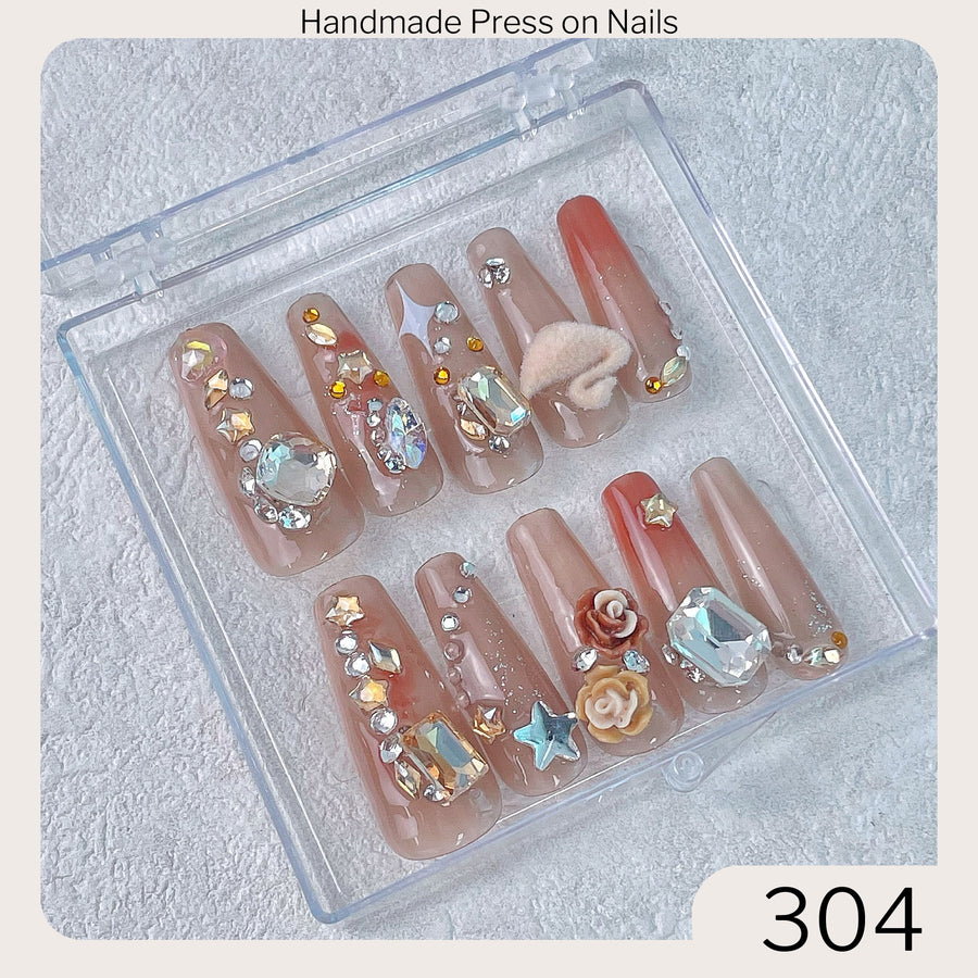 304 Handmade Press on Nails 10pcs