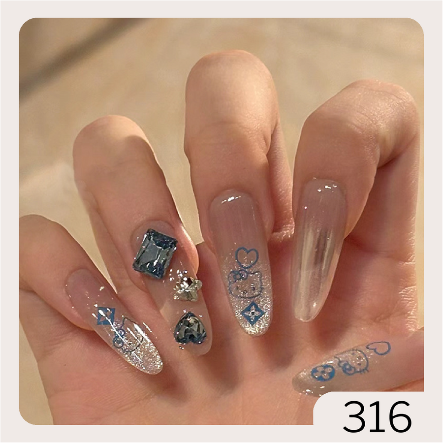 [316]24Pcs Press on Nails & Tool Kit