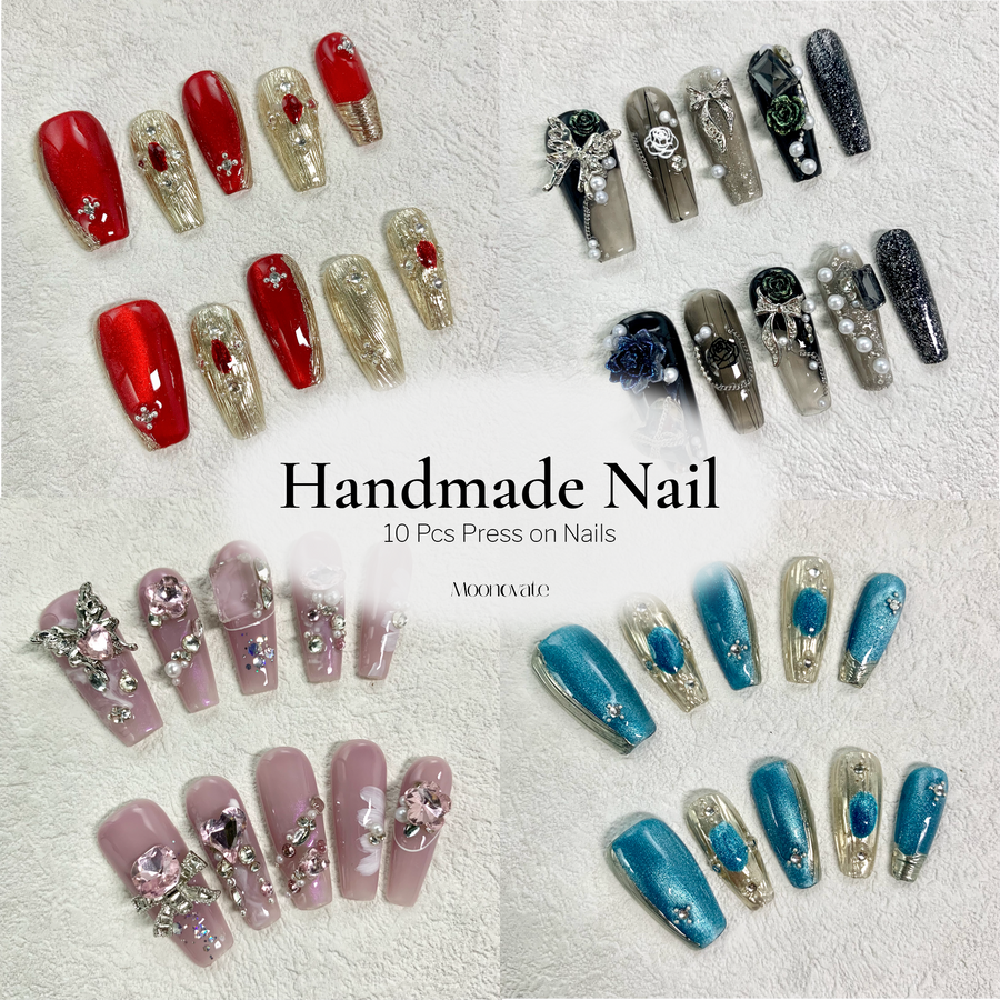 【Free Shipping】HANDMADE press on nails bags open in live